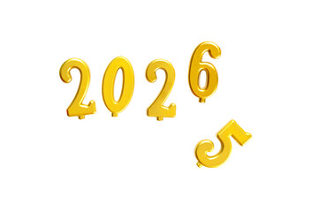 Golden numbers represent upcoming Christmas dates, on white, PNG