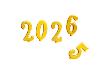 Golden numbers represent upcoming Christmas dates, on white, PNG