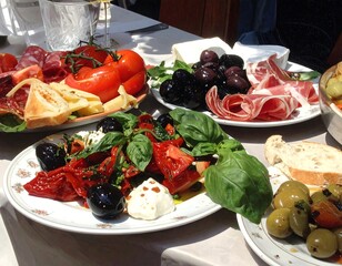Italian Appetizer Platter Display.