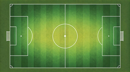 Top view soccer field with green grass texture and white lines