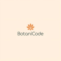 A minimalist logo featuring a stylized leaf design and the company name, Botanicode.