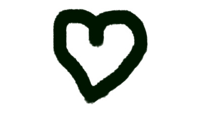 Simple hand drawn green heart outline graphic symbol for love romance valentines day celebration romantic amour affection relationship isolated on transparent background