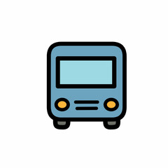 Cute Bus Icon Transportation Vehicle Public Transport Design Element