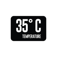 35° C, Temperature degrees celsius vector isolated on white background template