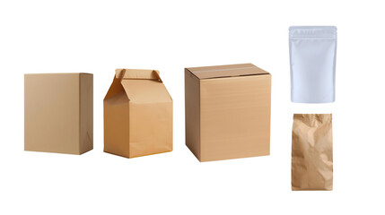 set of empty packaging