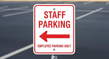 Private Employee Parking Area Sign Designated for Staff Use Only