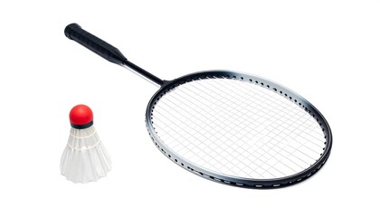 Badminton Racket and Shuttlecock.