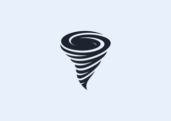 A clean modern tornado logo, capturing motion, energy, and transformation in a dynamic minimalistic swirl
