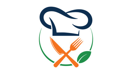 Chef's hat and utensils logo inspiring culinary creativity and delicious dining experiences