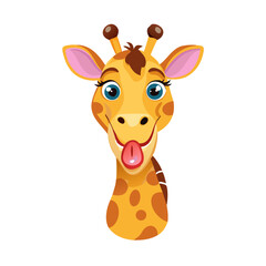 Funny Giraffe Sticking Out Tongue Closeup