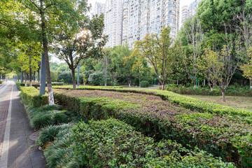 walkway in the modern city
