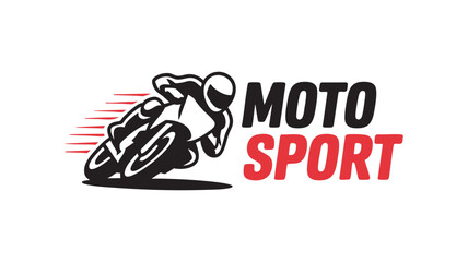 Dynamic motorbike racing logo for moto sport enthusiasts speed and action