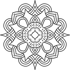 illustration of a flower mandala line