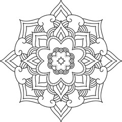 illustration of a flower mandala line