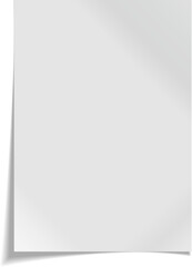 A4 paper with shadow on white background.