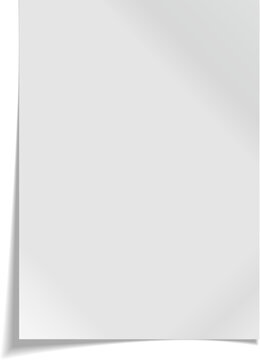 A4 paper with shadow on white background.