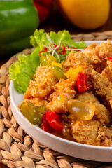 fried chicken with butter sauce