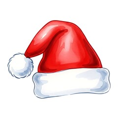 Festive Santa Hat Illustration - Holiday Cheer and Christmas Spirit.