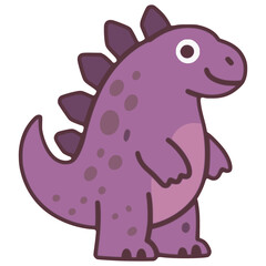 purple giant dinosaur standing legendary animal flat color vector illustration template design