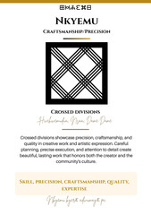 Nkyemu Adinkra Symbol Design, Craftsmanship and Precision