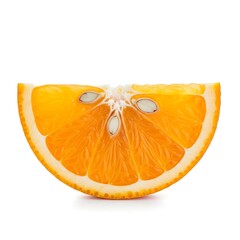 Vibrant Orange Slice - A Refreshing Citrus Delight on White Background.