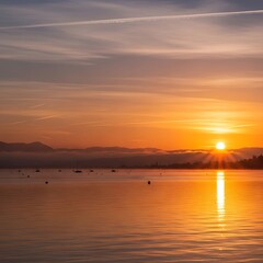 Golden Sunrise Over Lake Constance - A Serene Morning.