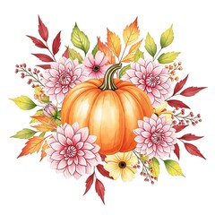 Autumnal Pumpkin Floral Arrangement - A Harvest of Beauty and Elegance.