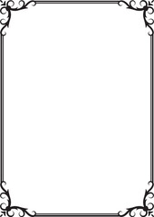 Elegant Ornate Border Frame with Floral Elements Vintage Invitation Card Design