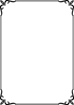 Ornate Decorative Black and White Scroll Frame Border Element