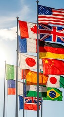 International Flags Display - A Symbol of Global Unity and Diversity.