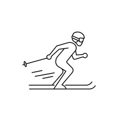 Minimalist winter sport vector icon.