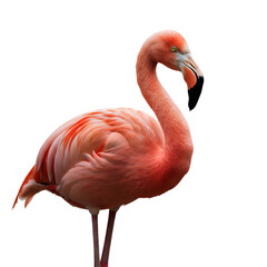 Obraz premium Elegant Pink Flamingo Isolated on transparan Background