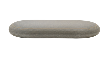 Gray Oval Stone Pedestal on Transparent Background for Product Display