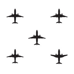Airplane flying in clear sky vector illustration