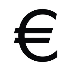 Bold black euro symbol on a clean white background