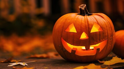 Warm & Festive High-Resolution Jack-o'-lantern Halloween Background – Perfect for Halloween Party Invitations, Home Decor Prints, Social Media Covers (Instagram, Facebook, Xiaohongshu) & E-Commerce 