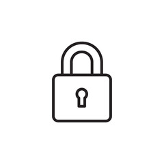 Simple Outline Security Padlock with Keyhole Icon for Web and App Design