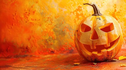 Warm & Festive High-Resolution Jack-o'-lantern Halloween Background – Perfect for Halloween Party Invitations, Home Decor Prints, Social Media Covers (Instagram, Facebook, Xiaohongshu) & E-Commerce 