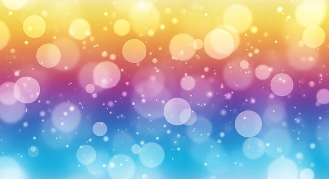 Vibrant rainbow bokeh lights abstract background