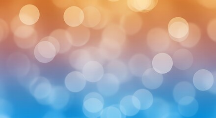 Soft bokeh lights gradient background with orange and blue hues