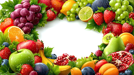 Colorful Fruit Wreath: Fresh, Healthy Eating Concept