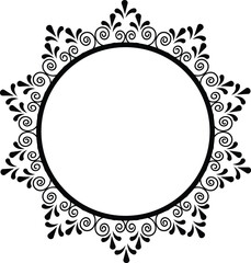 round frame with floral ornament