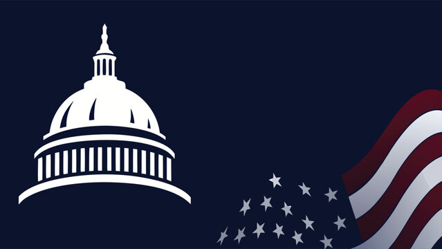constitution day and citizenship day background design with capitol building and american flag suitable for constitution day and citizenship day on united states

