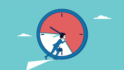 working 9 to 5 concept illustration, office work routine by working everyday, burnout or work life balance, overwork every day, businessmen employee who are tired of working beyond 9 to 5 work hours

