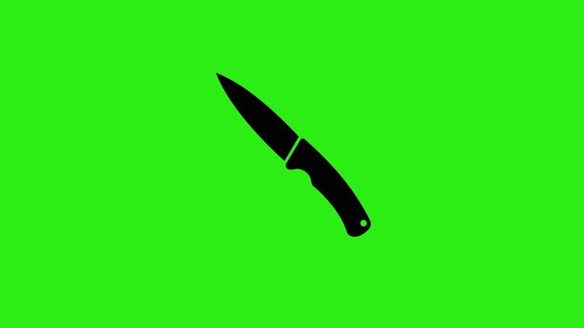 Knife icon animation loop on green screen background