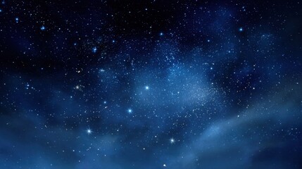 Fototapeta premium Beautiful photo of stunning night sky filled with bright, twinkling stars against a dark blue background, creating a serene and peaceful atmosphere.