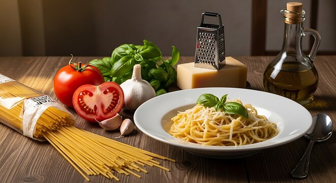 Delicious Spaghetti with Fresh Ingredients - A Culinary Delight.