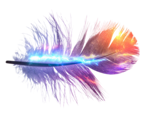 Radiant Magical Feather with Luminous Glow PNG