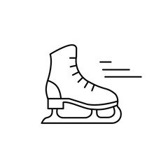 Minimalist ice skating boot vector icon.