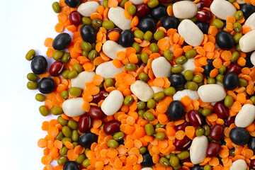 Colorful mixed beans and lentils, packed with plant-based protein and fiber